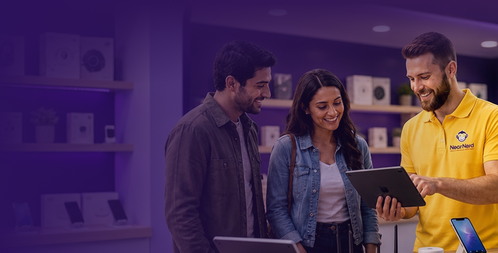 Near Nerd team helping customers in-store